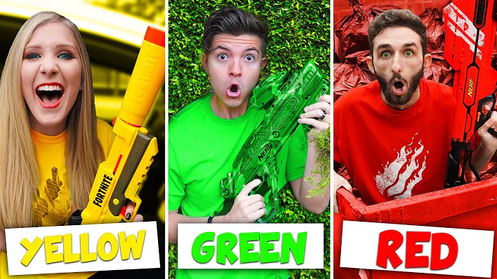 NERF BATTLE using only ONE COLOR Nerf Blasters! (E...