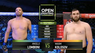 Максим Колосов VS Анжело Ломбони | МОЩНЫЕ ТЯЖЕЛОВЕСЫ | OPEN FC 6 | FULL HD | 18+