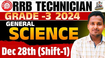RRB Technician Grade 3 PYQ’s Explained | General Science Questions with Answers 2025 #rrbtechnician