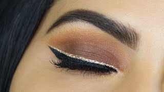 Brown Eyeshadow With Glitter Eyeliner Tutorial #shorts | Makeup Vlogmas Day 11 #makeupshorts