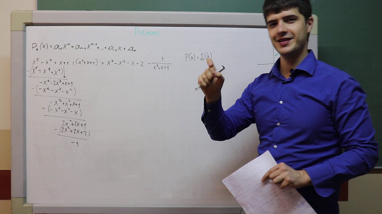 ETF - Matematika 1 - Vezbe 6.1 (uvod u polinome, deljenje polinoma, Bezuov stav)