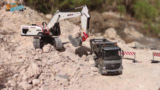 Digging on Hard Terrain With Excavator Huina 1594 | Cars Trucks 4 Fun