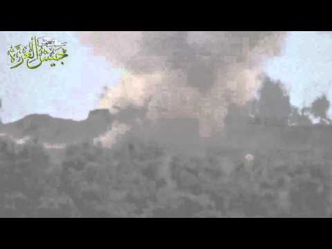 جيش العزة كتيبة م د تدمير رشاش 14 5 داخل دشمة في حاجز زلين في ريف حماه بصاروخ تاو 13 12 2015 18