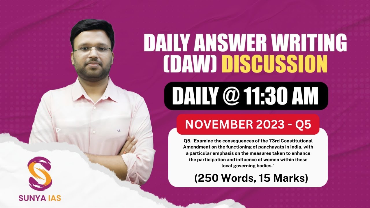 Daily Answer Writing DAW GS2 Q5 Panchayat 73rd Amendment One daily-answer-writing-daw-gs2-q5-panchayat-73rd-amendment-one