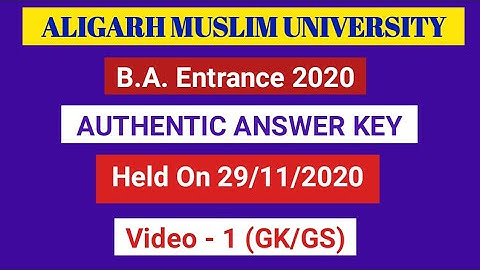 AMU Entrance B.A. 2020 Answer Key
