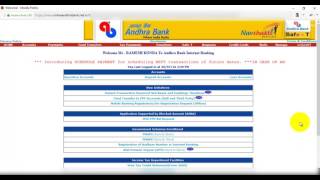 Using m pay andhra bank mobile app to transfer funds .in this video we
learn how register and get activated in through internet banking....