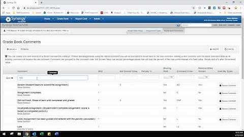 Creating Comment Codes in Synergy