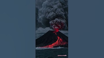 AI Volcano Eruption at Sea – Apocalyptic Lava Flow Simulation! #shorts