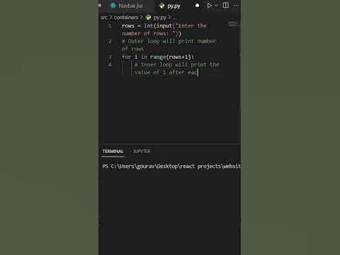 Number Pattern in Python #python #programming #coding #webdevelopment ...
