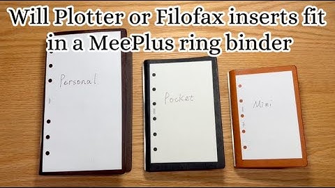 Will Plotter or Filofax Inserts Fit a MeePlus binder?
