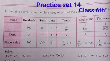 Practice set 14 class 6th maths | Decimal fractions