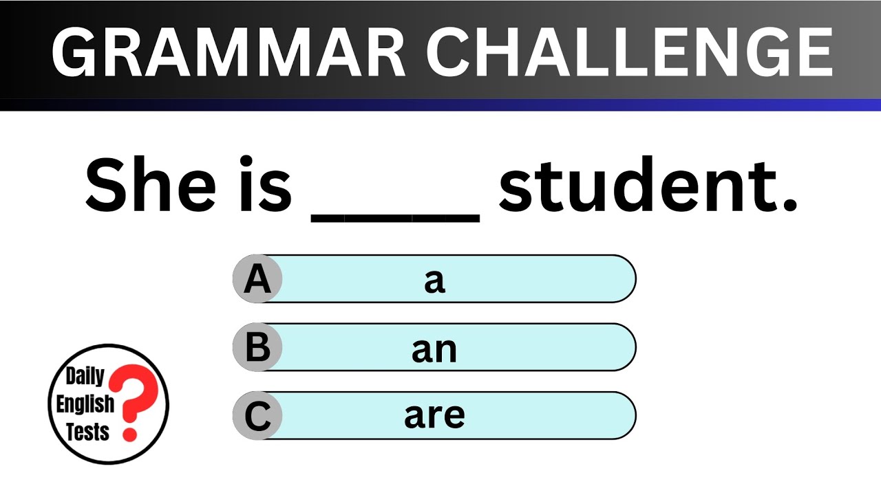 ENGLISH GRAMMAR CHALLENGE | 20 ENGLISH TESTS
