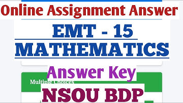 NSOU BDP UGDP EMT - 15 Online Assignment Answer 2022