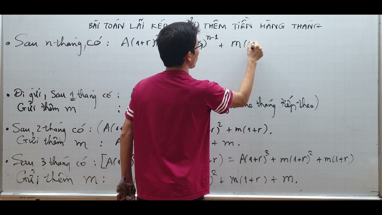 Toán lớp 11 - Bài toán lãi kép - Gửi thêm m triệu hàng tháng