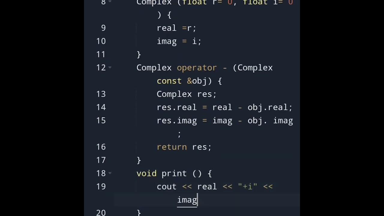 C++ program subtracts complex numbers ⚡ #education #c++ #shorts - YouTube