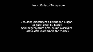 Norm Ender - Transparan Lyrics Rap Resimi