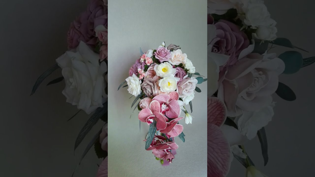 Rinlong Dusty Rose Cascading Bridal Bouquets Wedding Bouquet