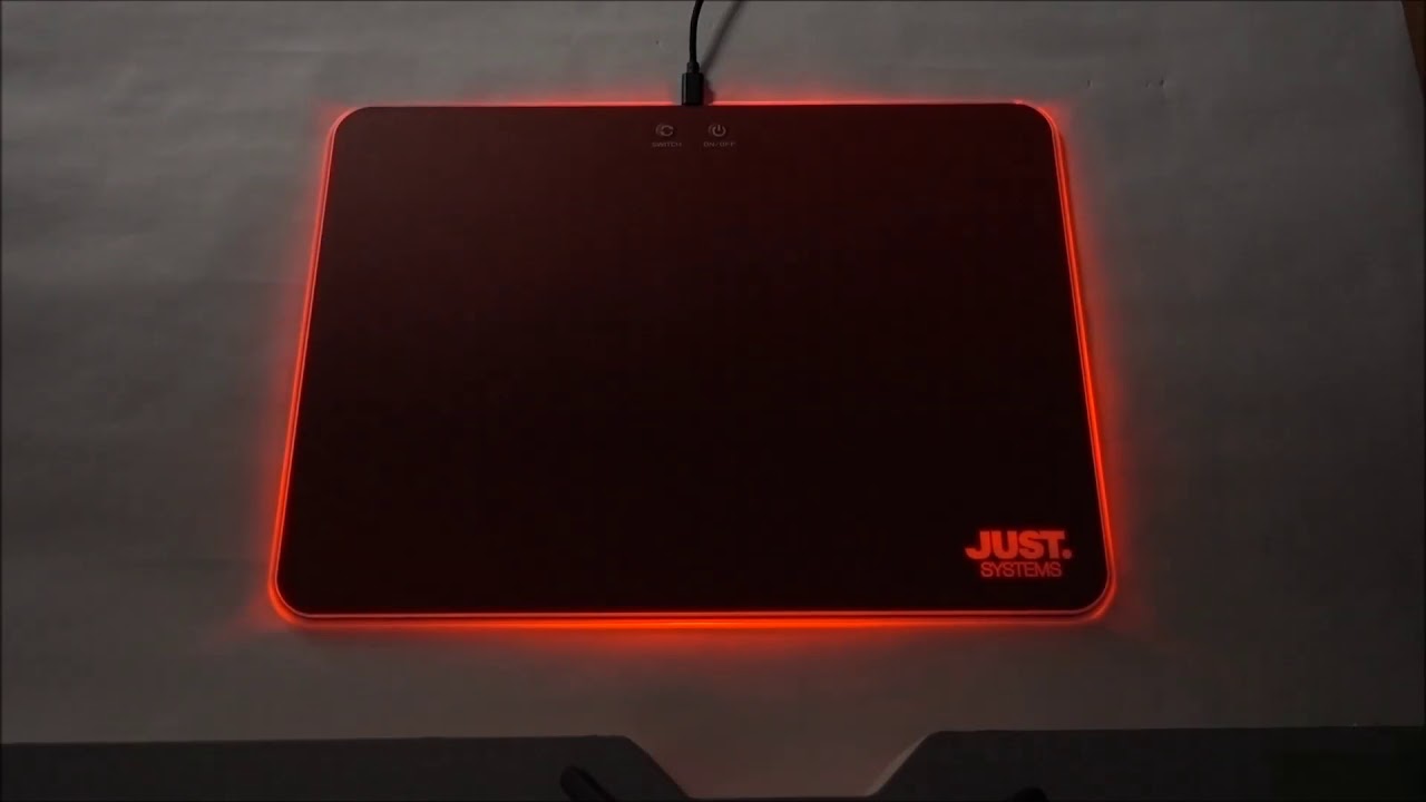 JUSTロゴ入 タクティカルLEDマウスパッドRED ハードタイプ ＋ 一太郎