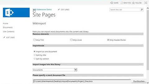 BlueBridge WikiExtensions for MS SharePoint   UseWordImport