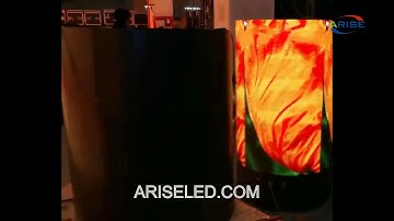 Flexible module video advertising curved cylinder led screen display,Full Color Soft Bendable Indoor