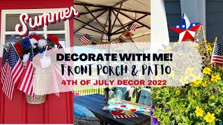 PORCH 4TH OF JULY DECOR + TOUR OF THE  PATIO WITH PATRIOTIC DECOR|OUTDOOR DINING TRANSFORMATION