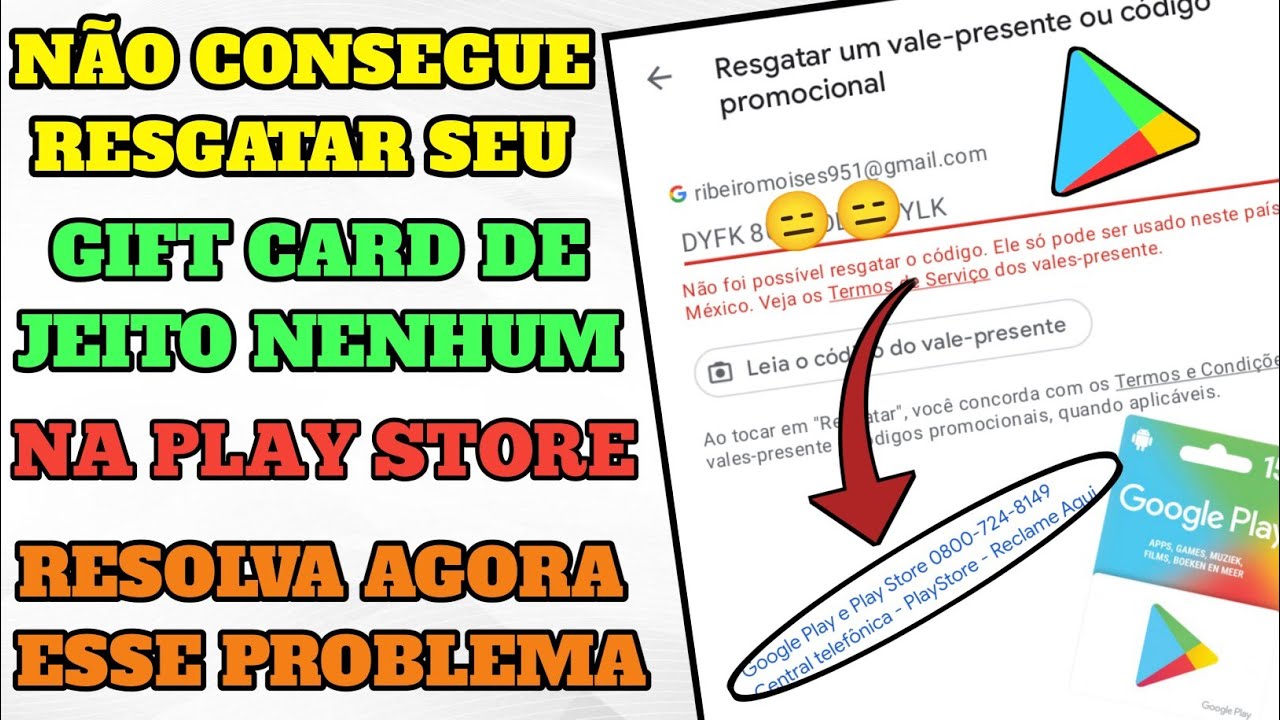 Ola boa tarde, comprei um cartao presente, pro meu filho e ele não está  conseguindo resgatar. - Comunidade Google Play