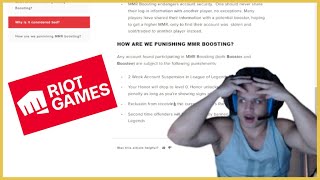 Tyler1 Reacts To Riot Punishments For Elo Boosting... League Of Legends Clip