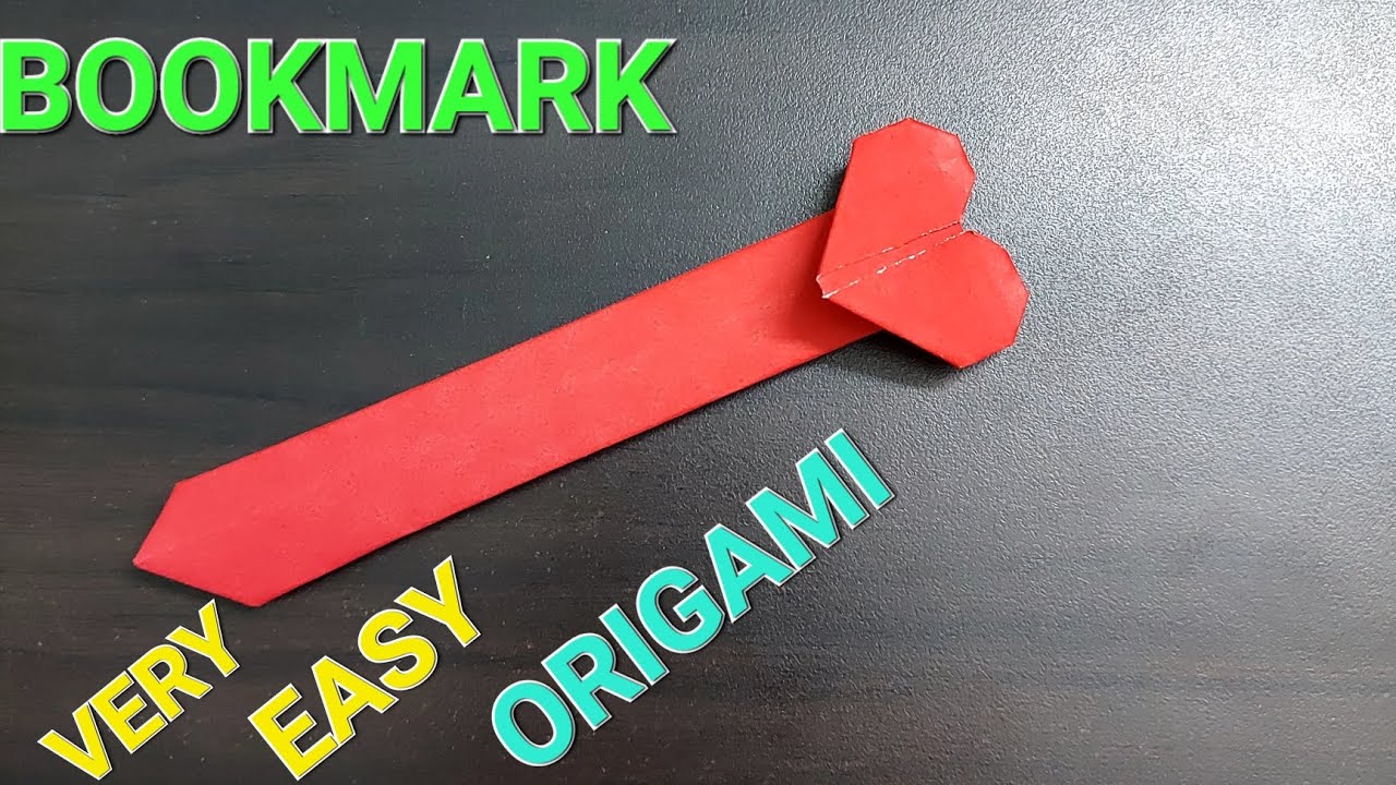 HOW TO MAKE VERY EASY ORIGAMI HEART-SHAPED BOOKMARK 🔖📑 - YouTube