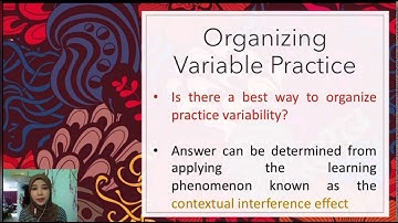 SPS606: Motor Control & Learning: PRACTICE VARIABILITY & SPECIFICITY