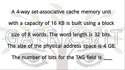 A 4-way set-associative cache memory unit with a capacity of 16 KB is built using a bloc gate 2014