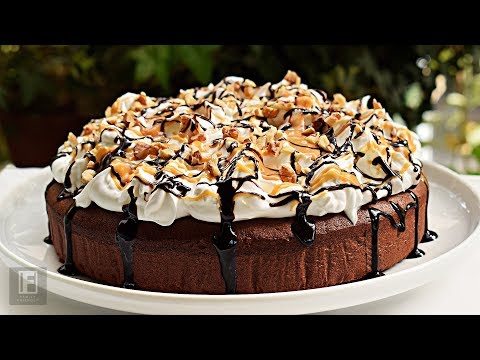 Moist and Rich Chocolate Cake Recipe | Basic Chocolate Sponge Cake with Caramel Sauce