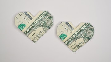 Easy MONEY HEART | Dollar Origami for Valentine