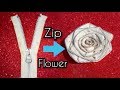 How to make rose flower from zip full tutorial | zipper flower | rose flower