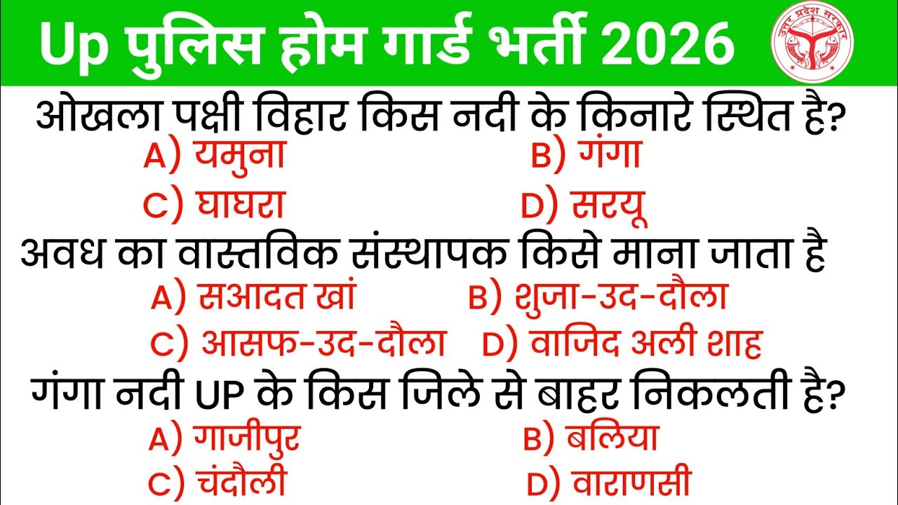 Up Police Homeguard Exam| Up Police Homeguard Bharti | Homeguard Top GK 