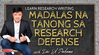 MADALAS NA TANONG SA RESEARCH DEFENSE