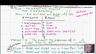 1-7 Problems Two Column Proofs --#11, 12, 18, 19, 20