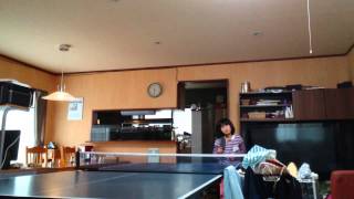 自宅で卓球の練習。2年2ヶ月