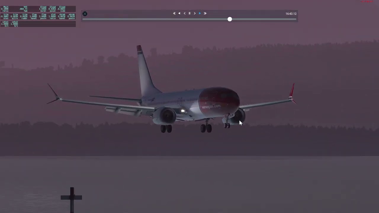 Norwegian Boeing 737-MAX-8 Landing at TROMSØ IN X PLANE 11
