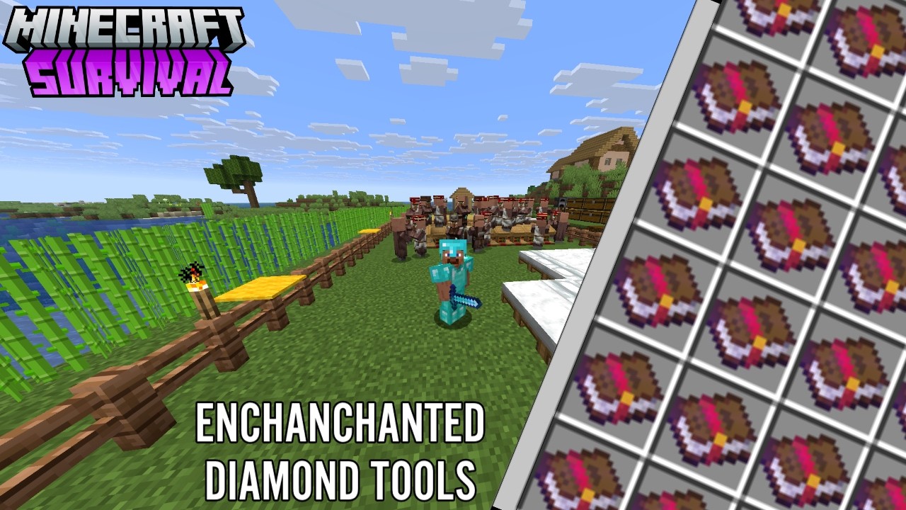 Enchanted Diamond Armor and Tools | Minecraft Survival Part 3 - YouTube