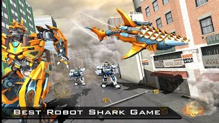 Trò chơi biến hình robot cá mập - cuộc chiến rô bốt. Rô bốt cá mập bảo vệ thành phố screenshot 2