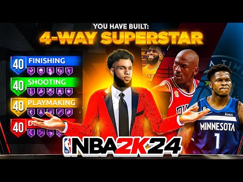 BEST GAME BREAKING GUARD BUILD in NBA 2K24! *NEW* 4-WAY SUPERSTAR BUILD IN NBA2K24! BEST BUILD 2K24