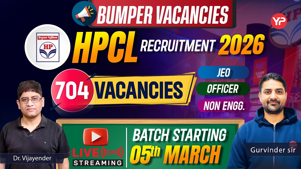 704, Bumper Vacancies HPCL Officer/JEO/Non Engg recruitment notification 2026
