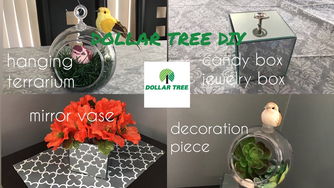 DOLLAR TREE DIY/ mirrors vase / terrariums / mirror box YouTube