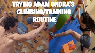 I try Adam Ondra's climbing\/training routine! …and it’s hard