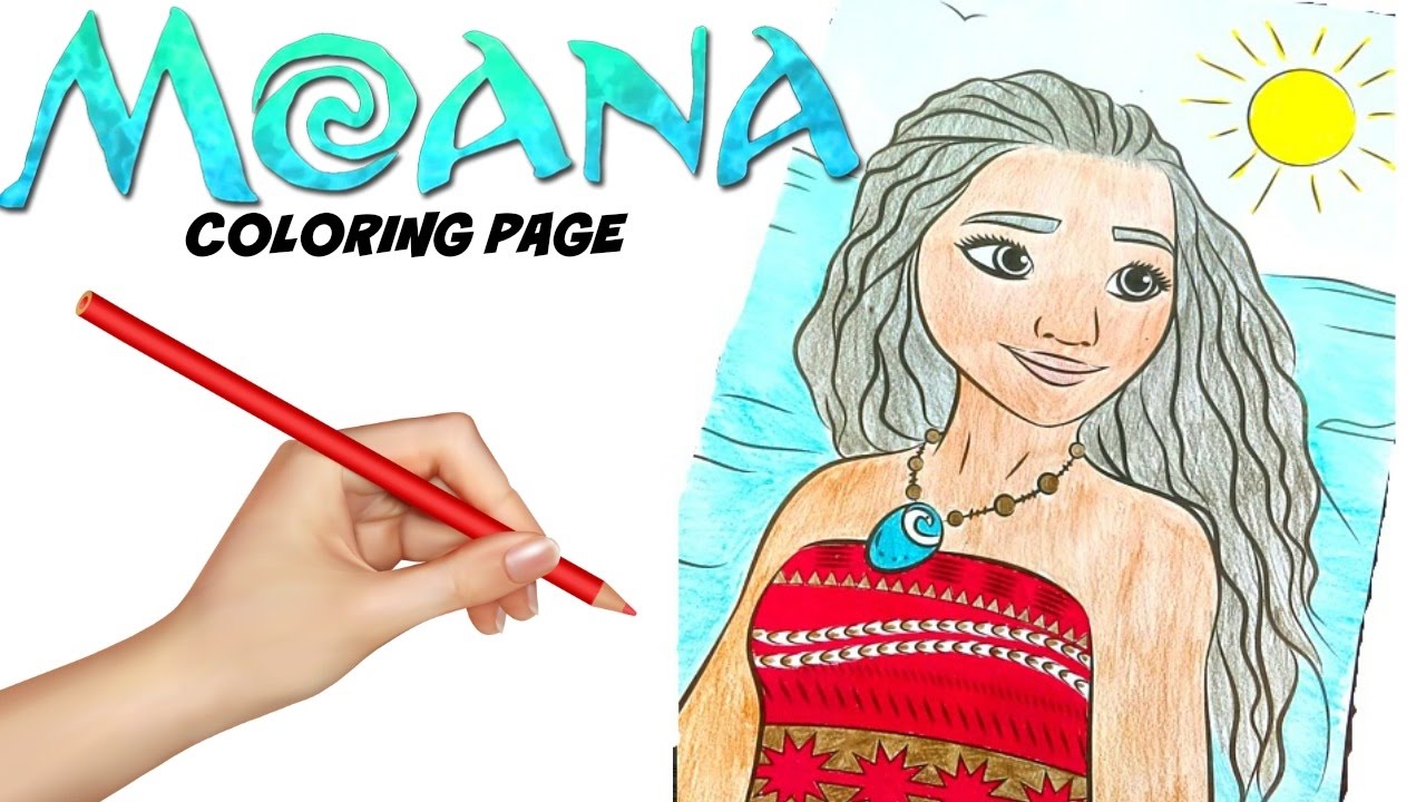 Download Disney Princess MOANA Coloring page | How to color Moana | Fun Activity for kids - YouTube
