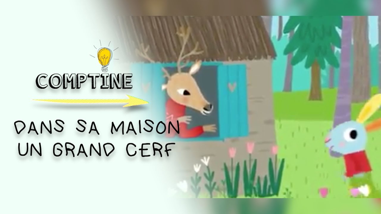 Comptine à gestes "Dans sa maison un grand cerf" - YouTube