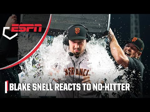 Blake Snell gets an ice bath after throwing the 18th no-hitter in Giants history 🥶 | ESPN MLB
