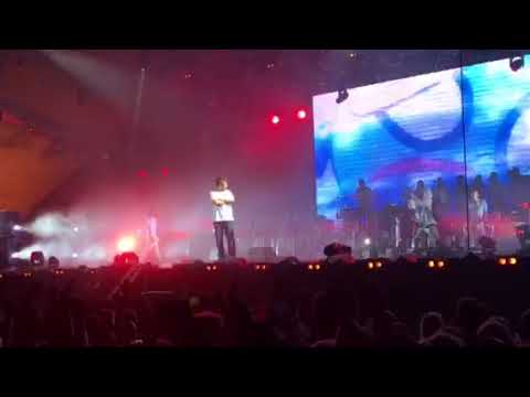 Gorillaz at Roskilde Festival fall of stage