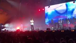 Gorillaz at Roskilde Festival fall of stage