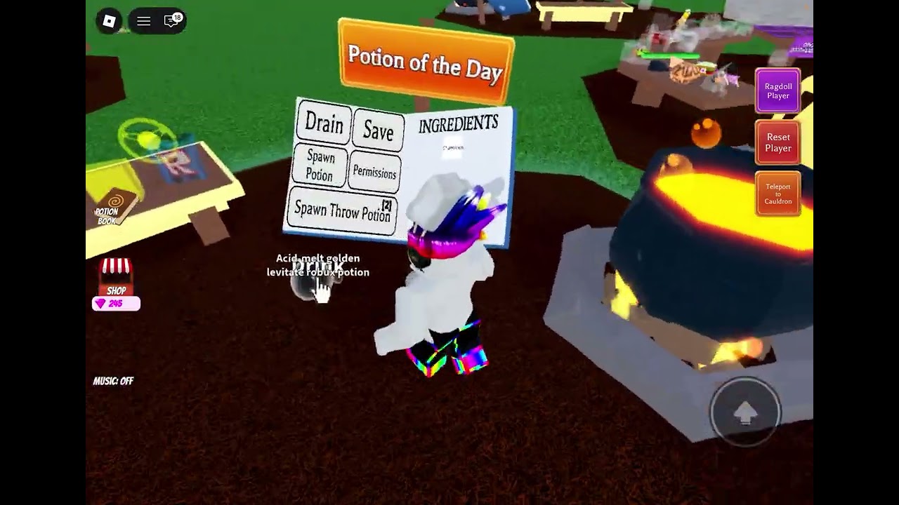  Playing wacky wizard on Roblox ￼